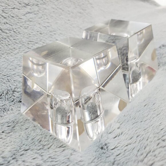 Bohemia Glass MCM VTG Czechoslovakia Crystal Candle Stick Holders Pair Orig. Box - Picture 14 of 17